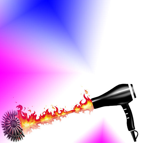 Damaging effects of HOT hair dryers and metal brushes. 